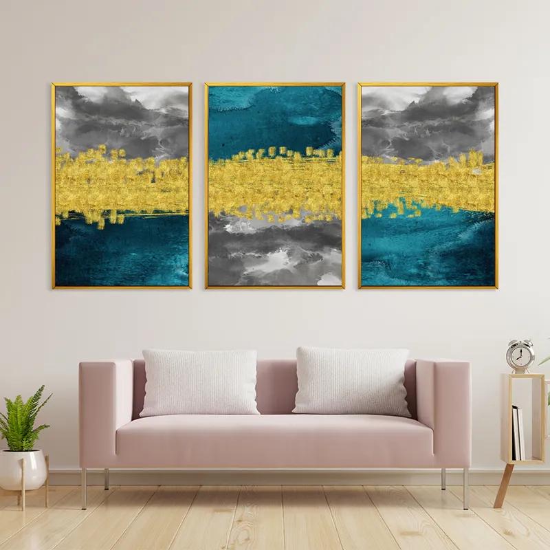 Tablou Multicanvas Abstractluend Grey mockup 3