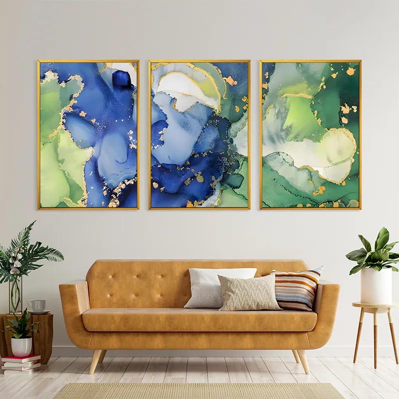 Tablou Multicanvas Blue Green mockup 4