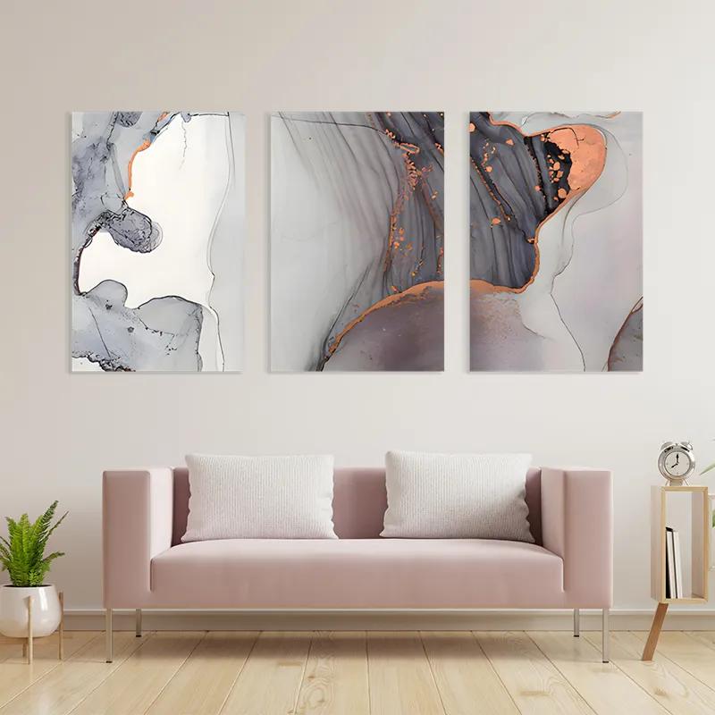 Tablou Multicanvas Golden Pink mockup 3