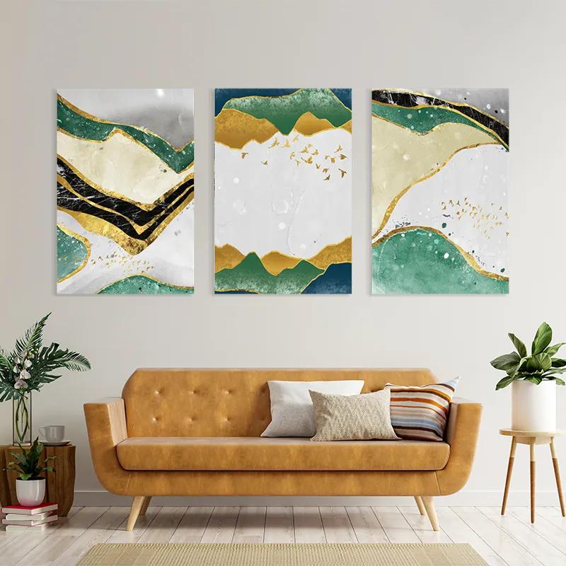 Tablou Multicanvas Abstract Continent mockup 4