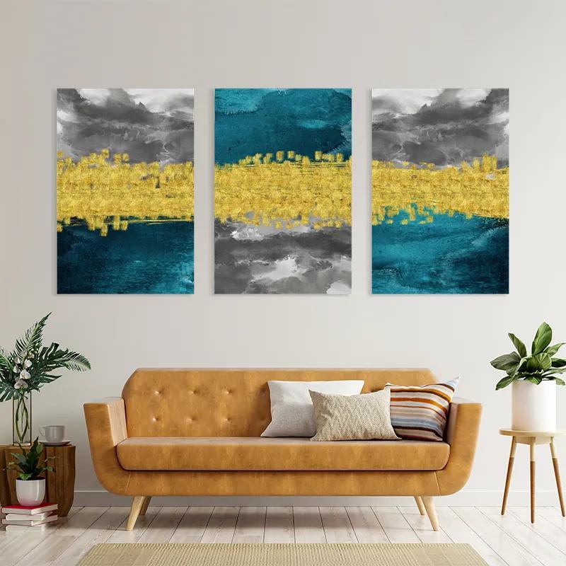 Tablou Multicanvas Abstractluend Grey mockup 4