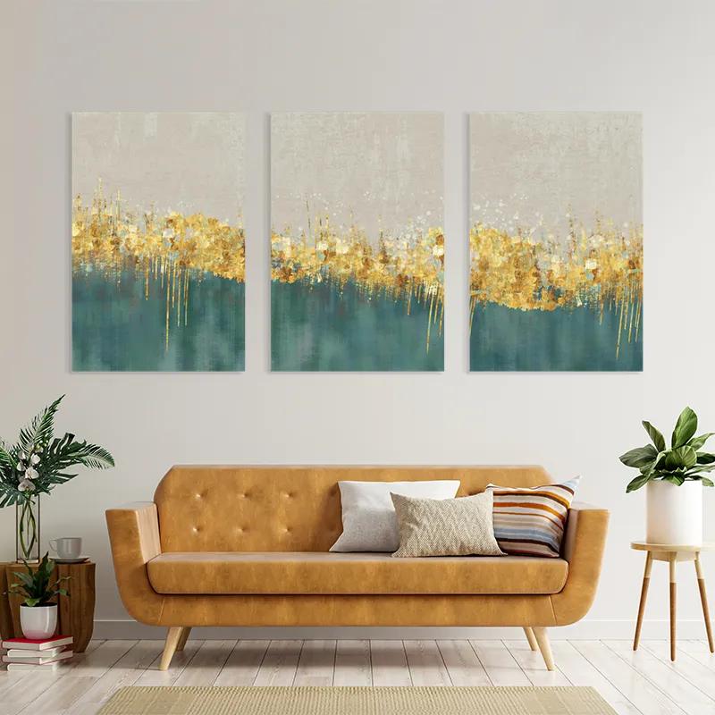 Tablou Multicanvas Blue Contrast mockup 4