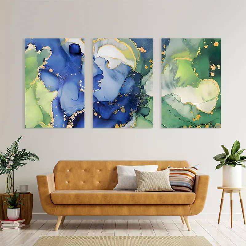 Tablou Multicanvas Blue Green mockup 4