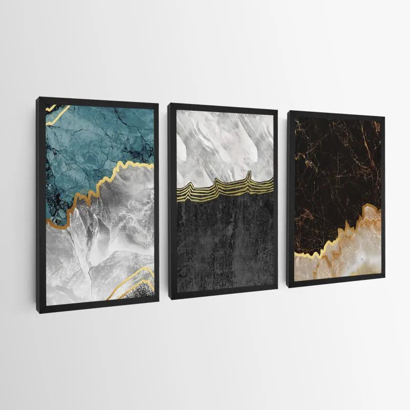 Tablou Multicanvas Abstract Silver Waves mockup 0