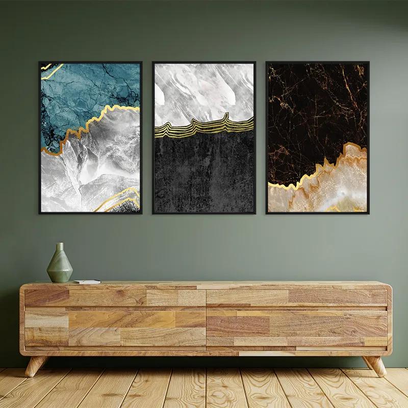 Tablou Multicanvas Abstract Silver Waves mockup 2