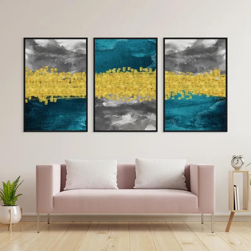 Tablou Multicanvas Abstractluend Grey mockup 3