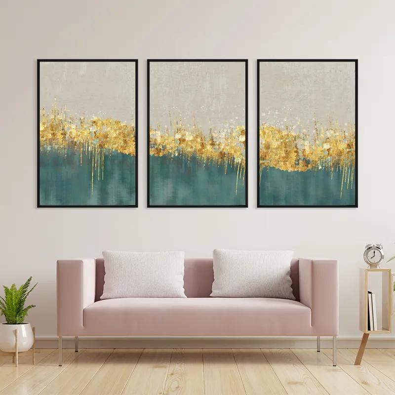 Tablou Multicanvas Blue Contrast mockup 3