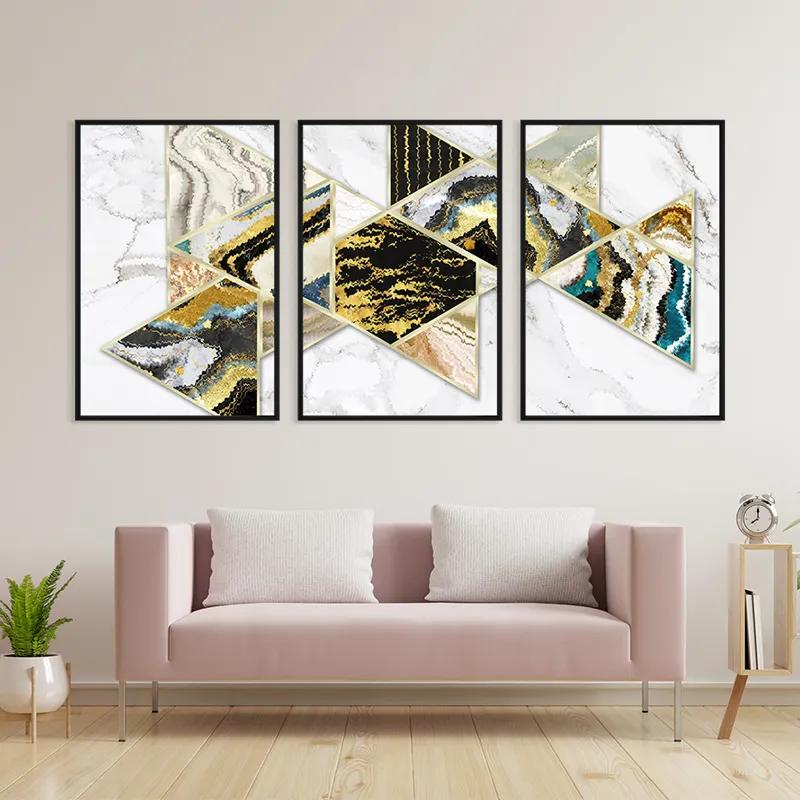 Tablou Multicanvas Marble Shapes mockup 3