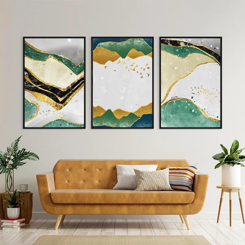 Tablou Multicanvas Abstract Continent mockup 4