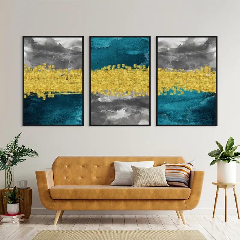 Tablou Multicanvas Abstractluend Grey mockup 4