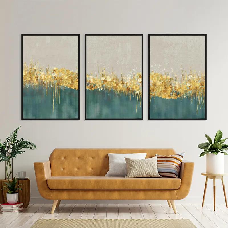 Tablou Multicanvas Blue Contrast mockup 4