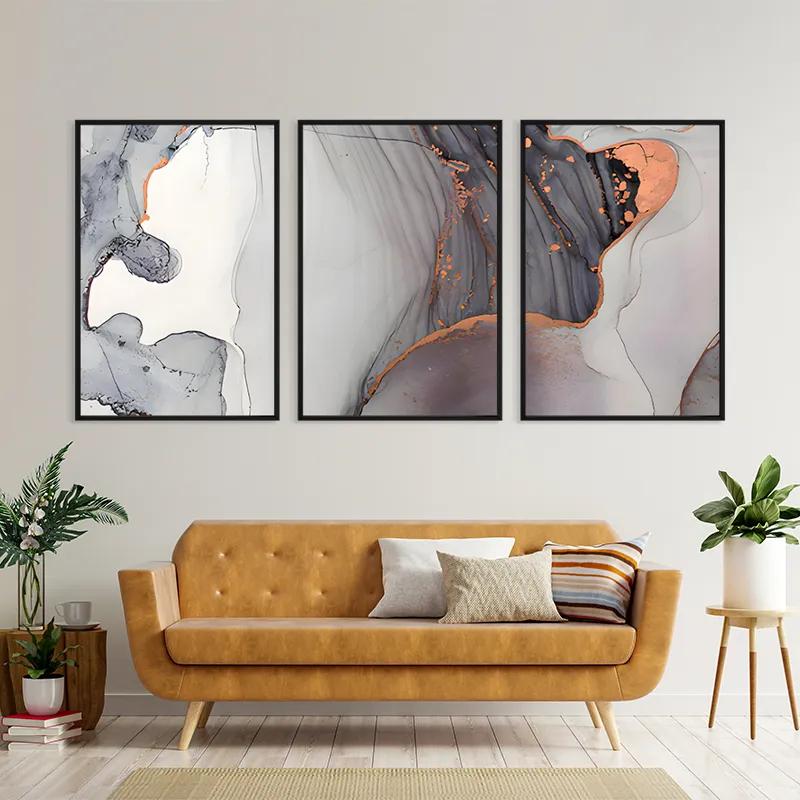 Tablou Multicanvas Golden Pink mockup 4