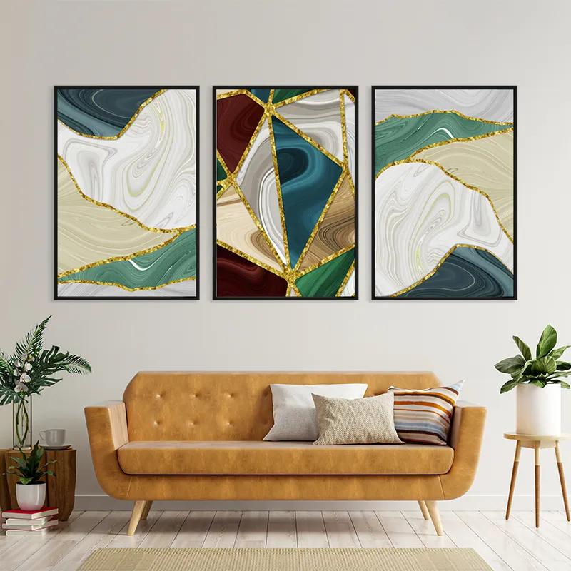 Tablou Multicanvas Marble Waves mockup 4