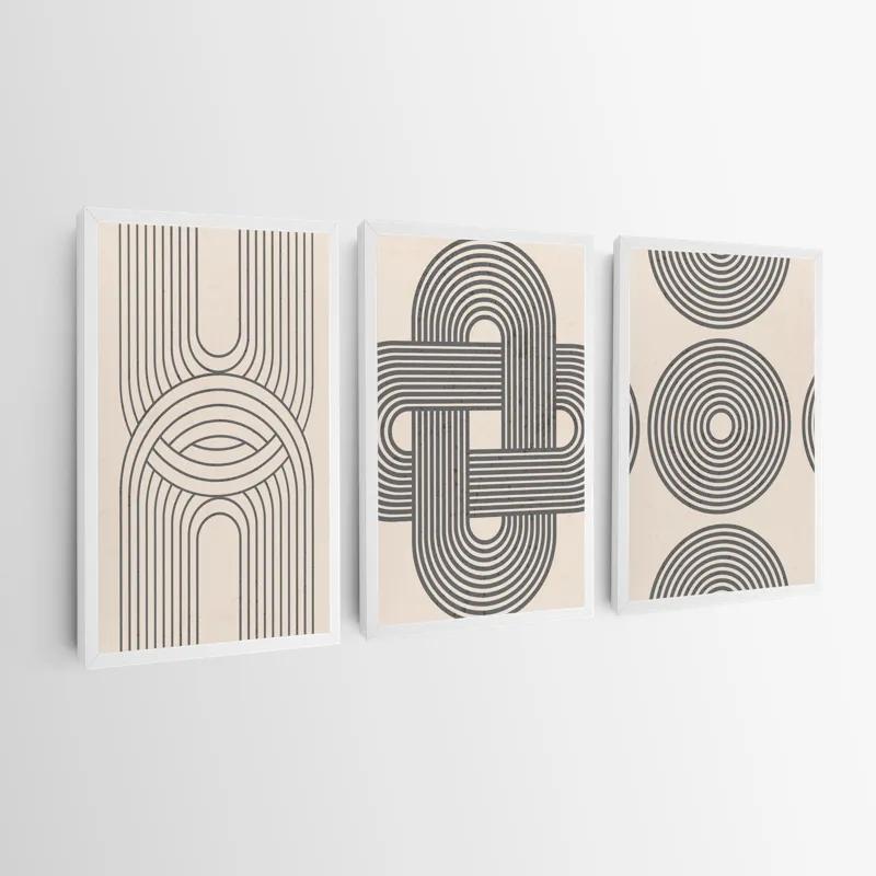 Tablou Multicanvas Geometric Cream Design mockup 0