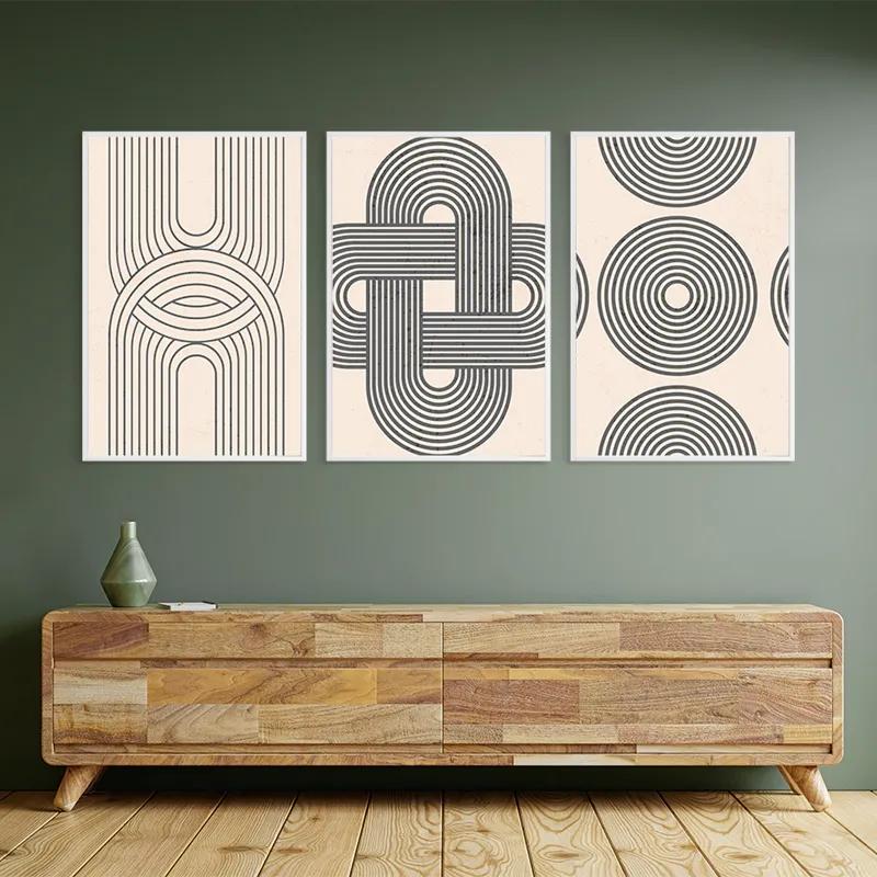 Tablou Multicanvas Geometric Cream Design mockup 2