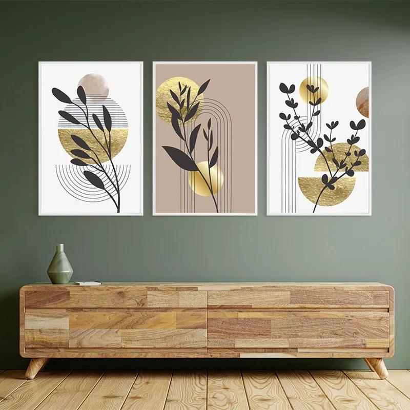 Tablou Multicanvas Goldrown Leaf mockup 2