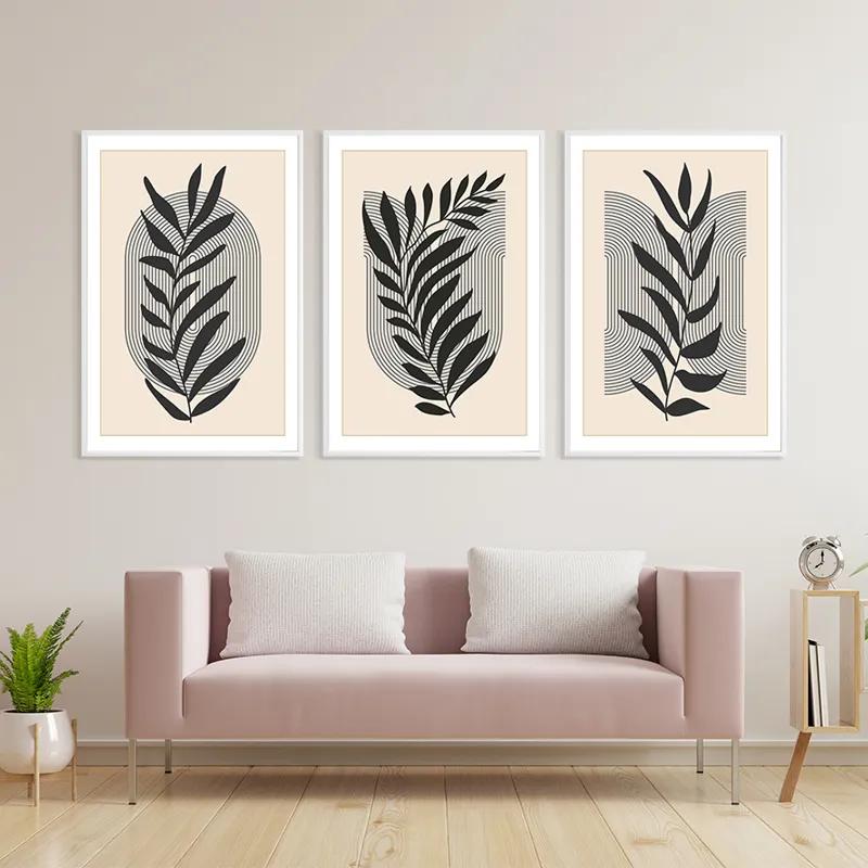 Tablou Multicanvas Black Leaf mockup 3