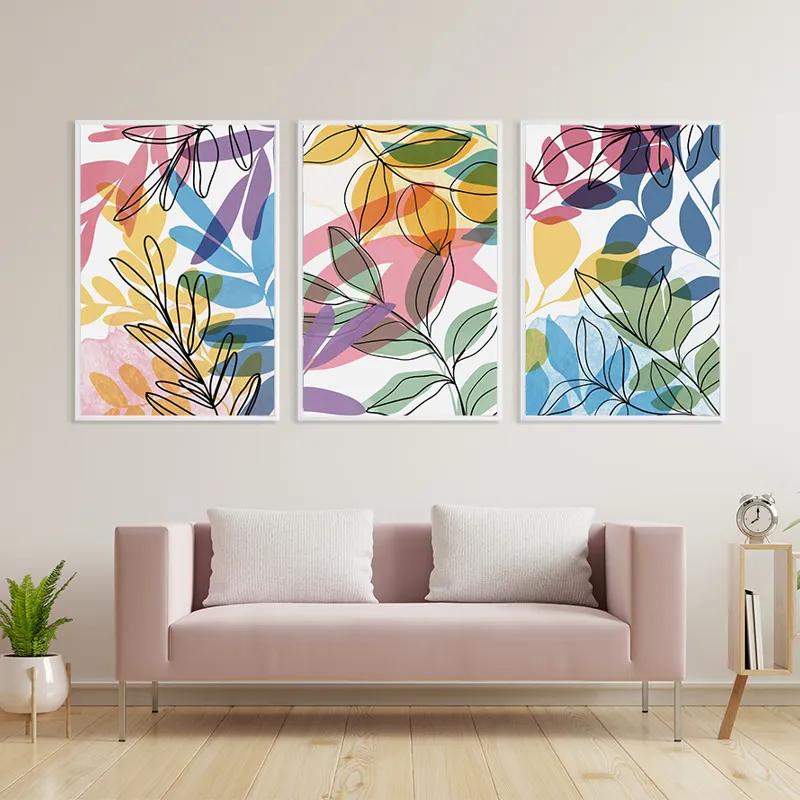 Tablou Multicanvas Colorful Leafs mockup 3