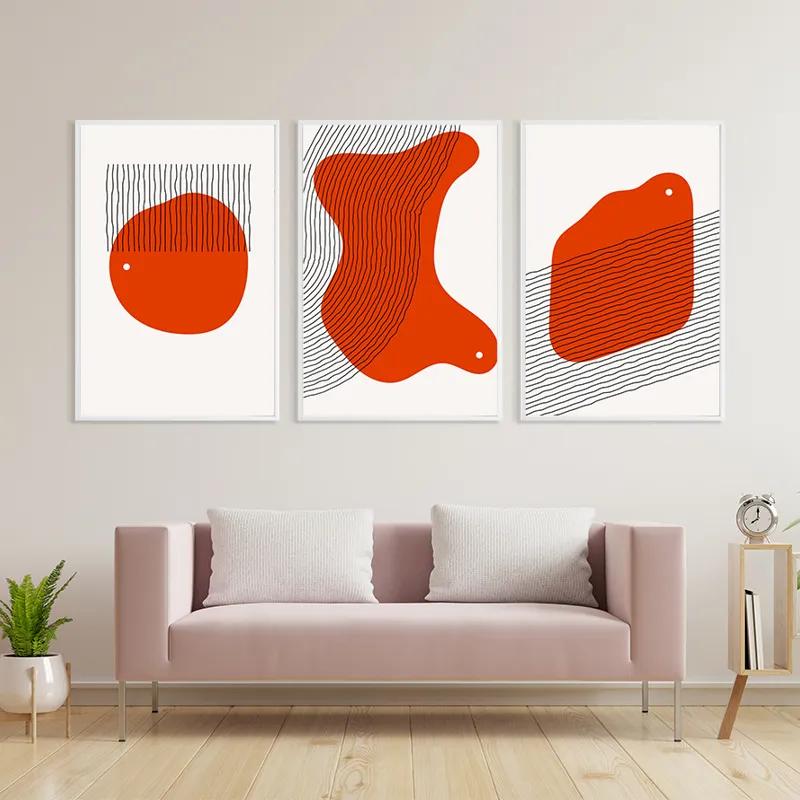 Tablou Multicanvas Orange Circle mockup 3