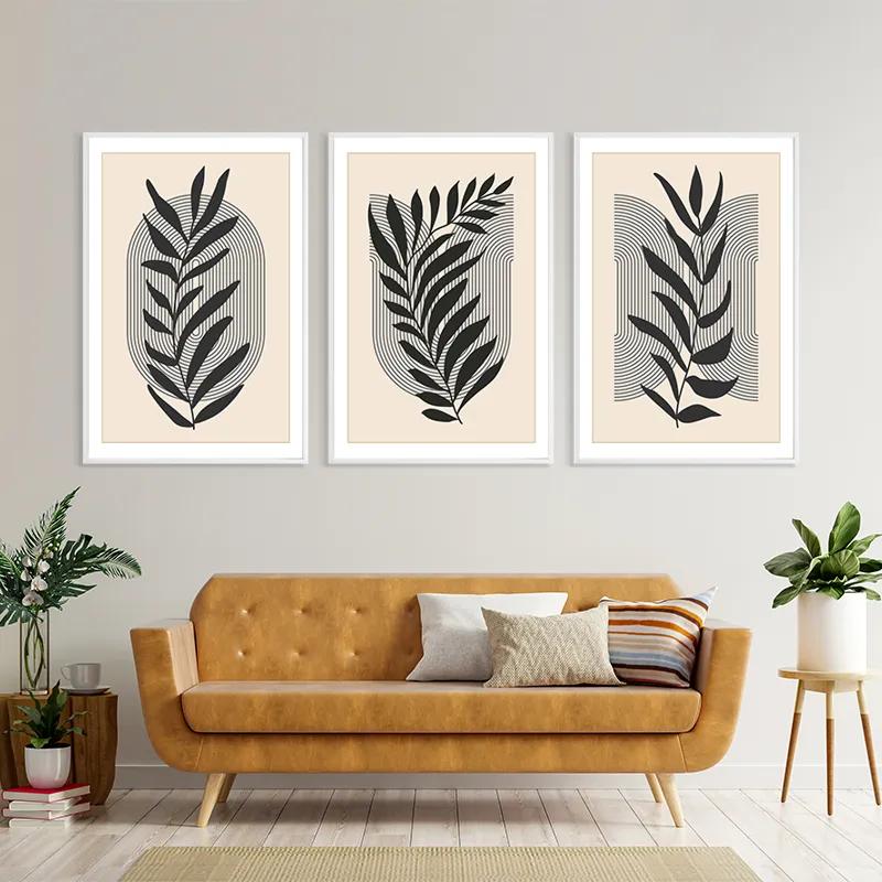 Tablou Multicanvas Black Leaf mockup 4