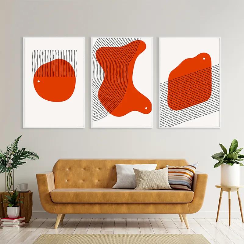 Tablou Multicanvas Orange Circle mockup 4