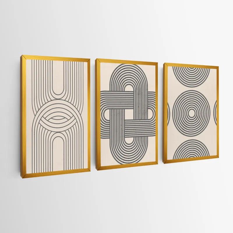 Tablou Multicanvas Geometric Cream Design mockup 0