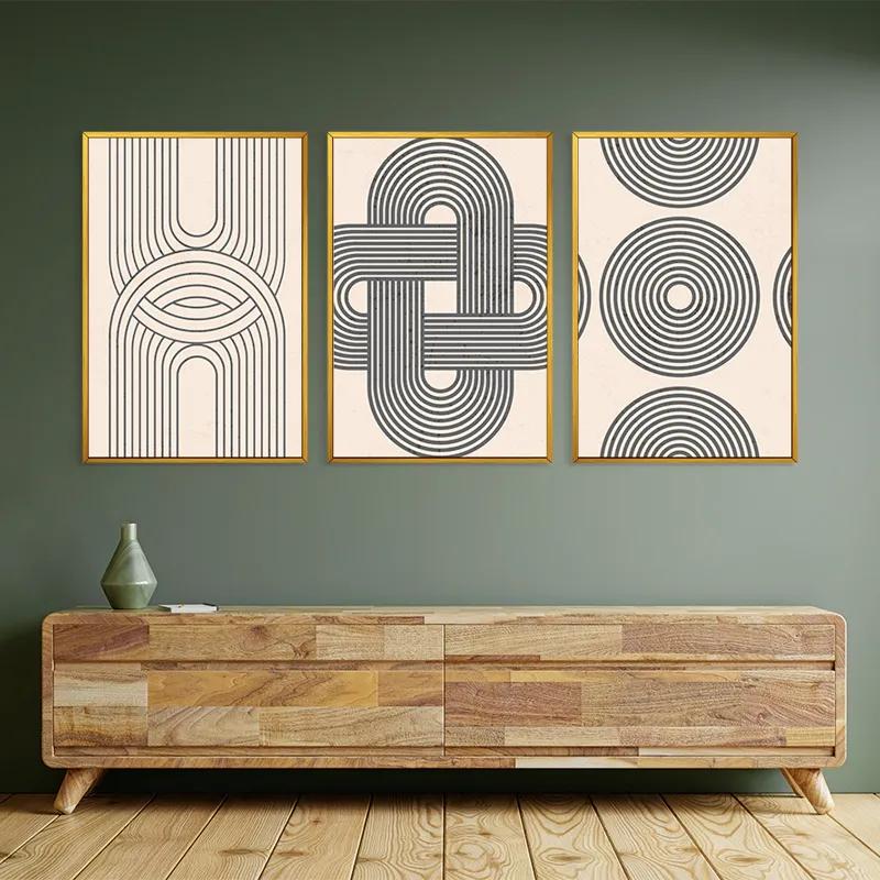 Tablou Multicanvas Geometric Cream Design mockup 2