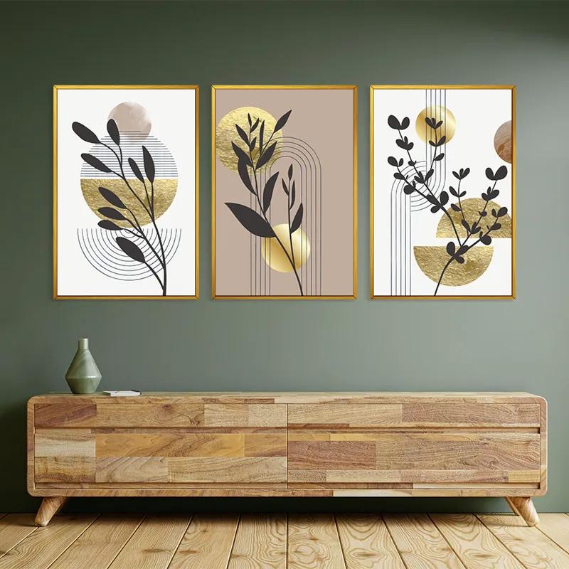 Tablou Multicanvas Goldrown Leaf mockup 2