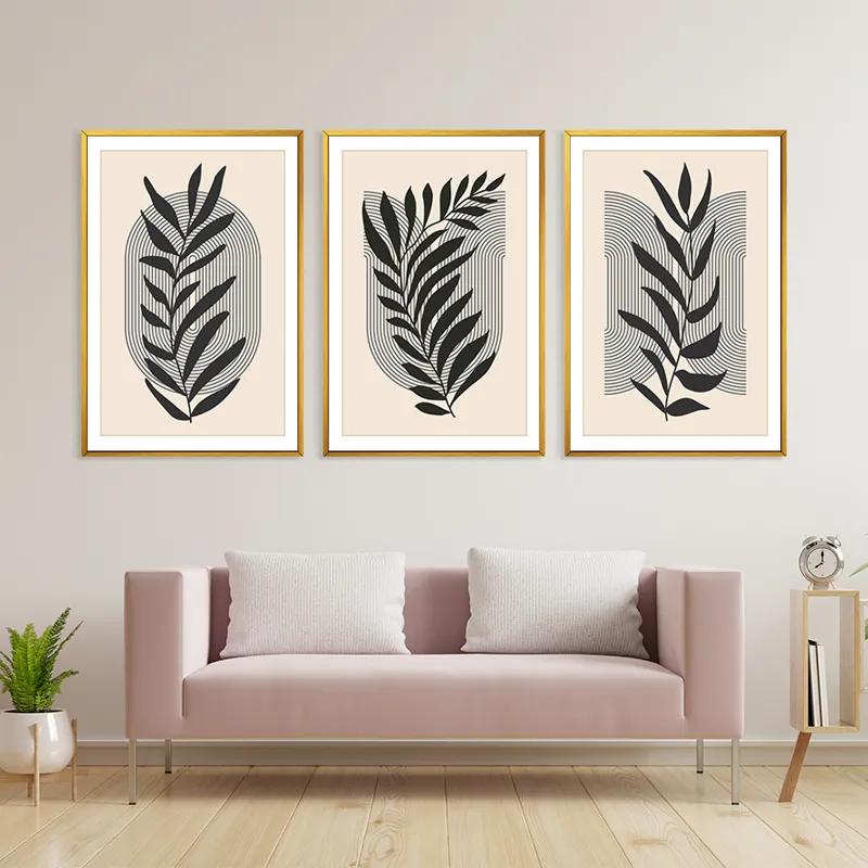 Tablou Multicanvas Black Leaf mockup 3