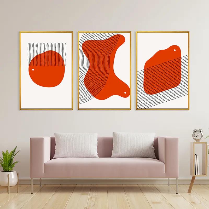 Tablou Multicanvas Orange Circle mockup 3