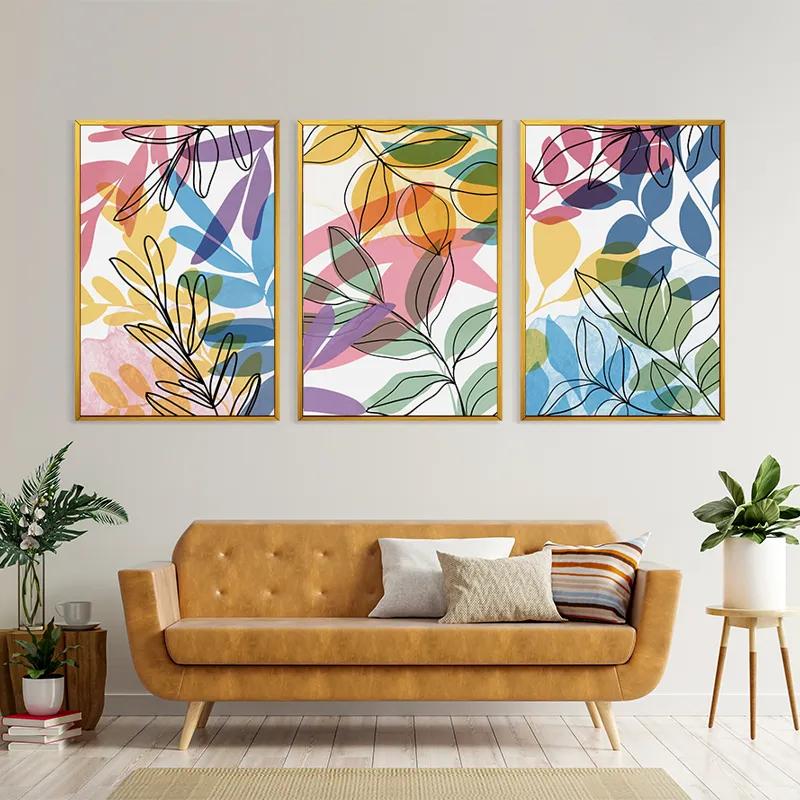 Tablou Multicanvas Colorful Leafs mockup 4