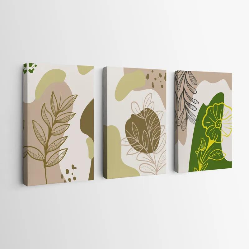 Tablou Multicanvas Brown Cream Leaf mockup 0