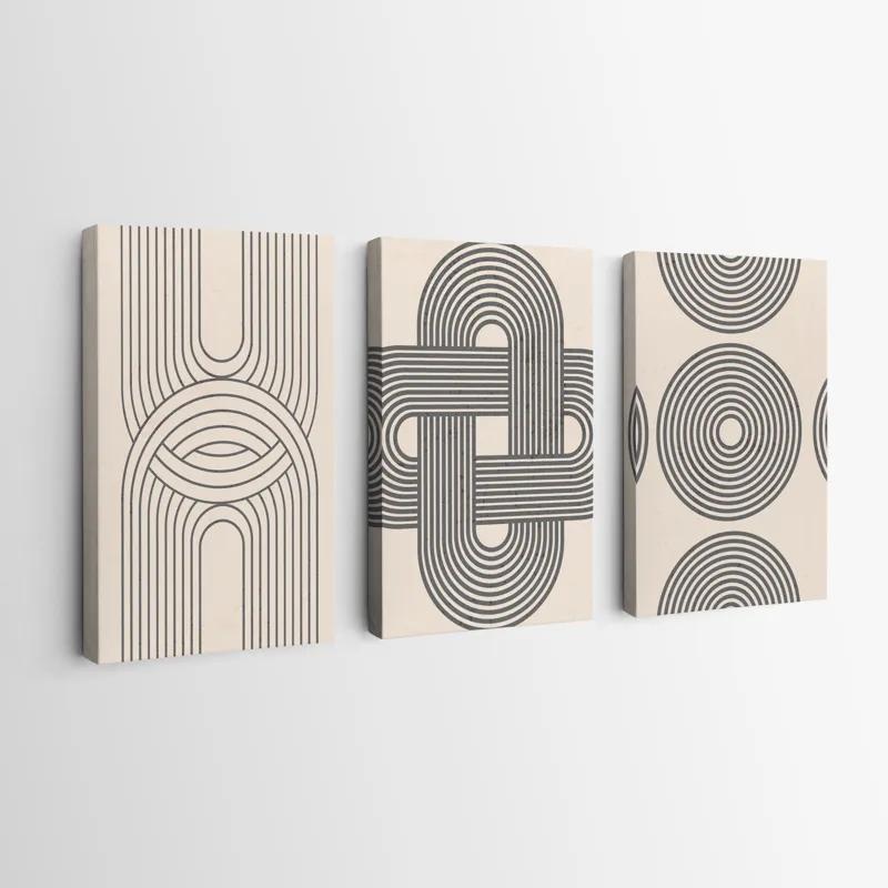 Tablou Multicanvas Geometric Cream Design mockup 0