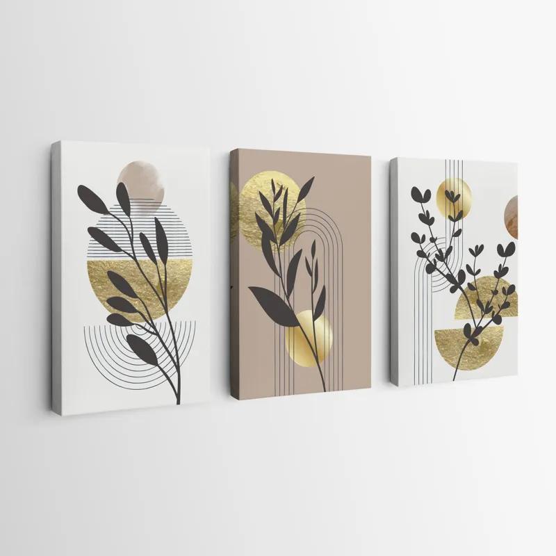 Tablou Multicanvas Goldrown Leaf mockup 0