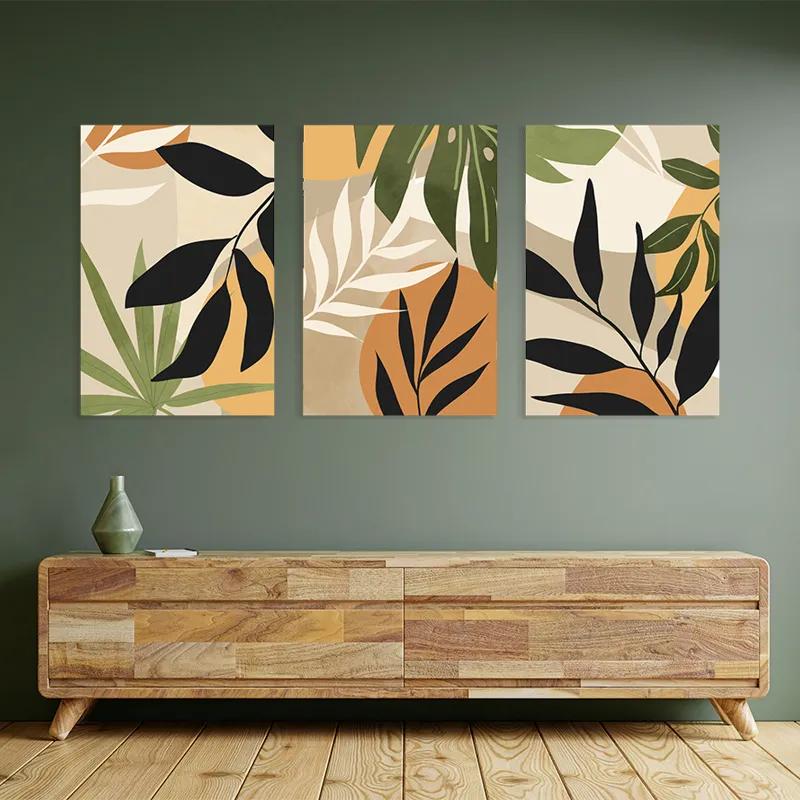 Tablou Multicanvas Leaves Organicrt mockup 2