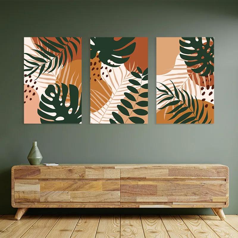 Tablou Multicanvas Tropical Green Leaves mockup 2