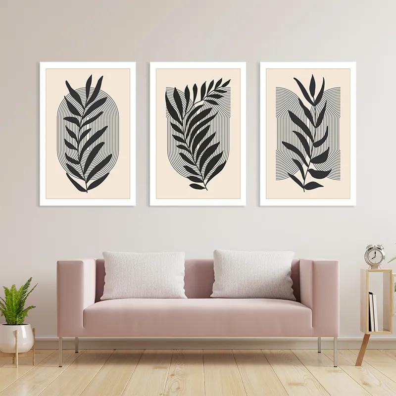 Tablou Multicanvas Black Leaf mockup 3