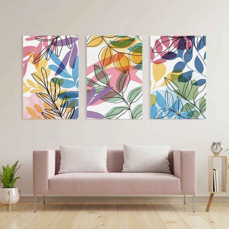 Tablou Multicanvas Colorful Leafs mockup 3