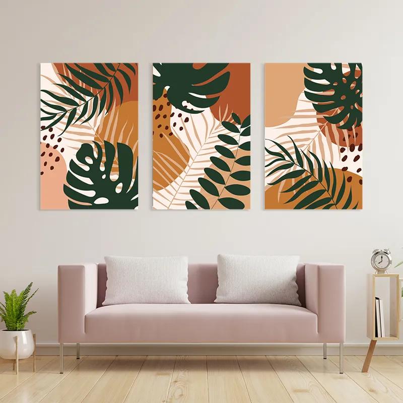 Tablou Multicanvas Tropical Green Leaves mockup 3