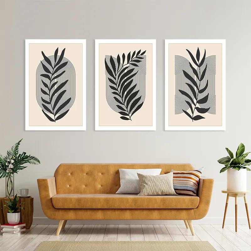 Tablou Multicanvas Black Leaf mockup 4