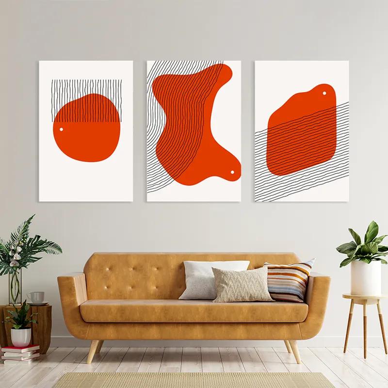 Tablou Multicanvas Orange Circle mockup 4