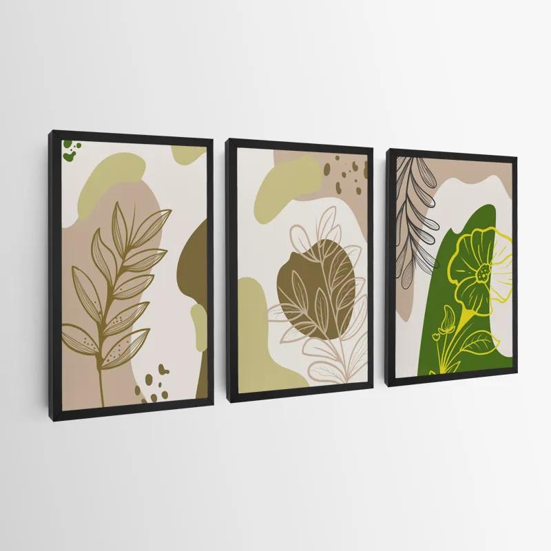 Tablou Multicanvas Brown Cream Leaf mockup 0
