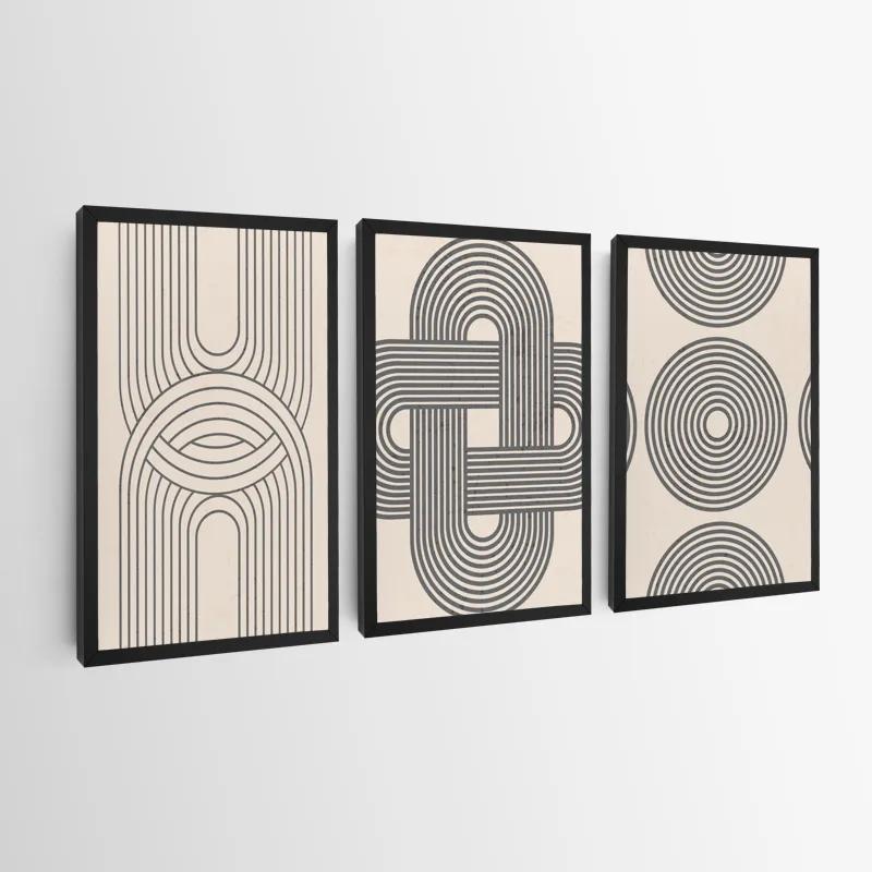 Tablou Multicanvas Geometric Cream Design mockup 0