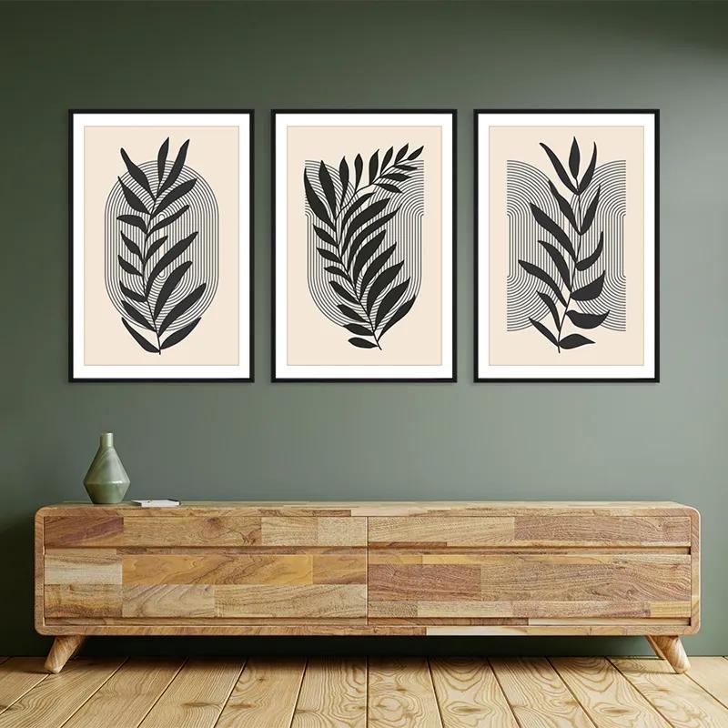 Tablou Multicanvas Black Leaf mockup 2