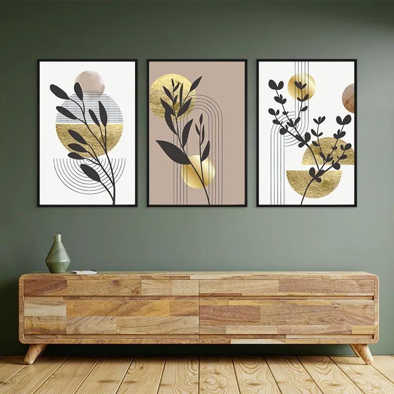 Tablou Multicanvas Goldrown Leaf mockup 2