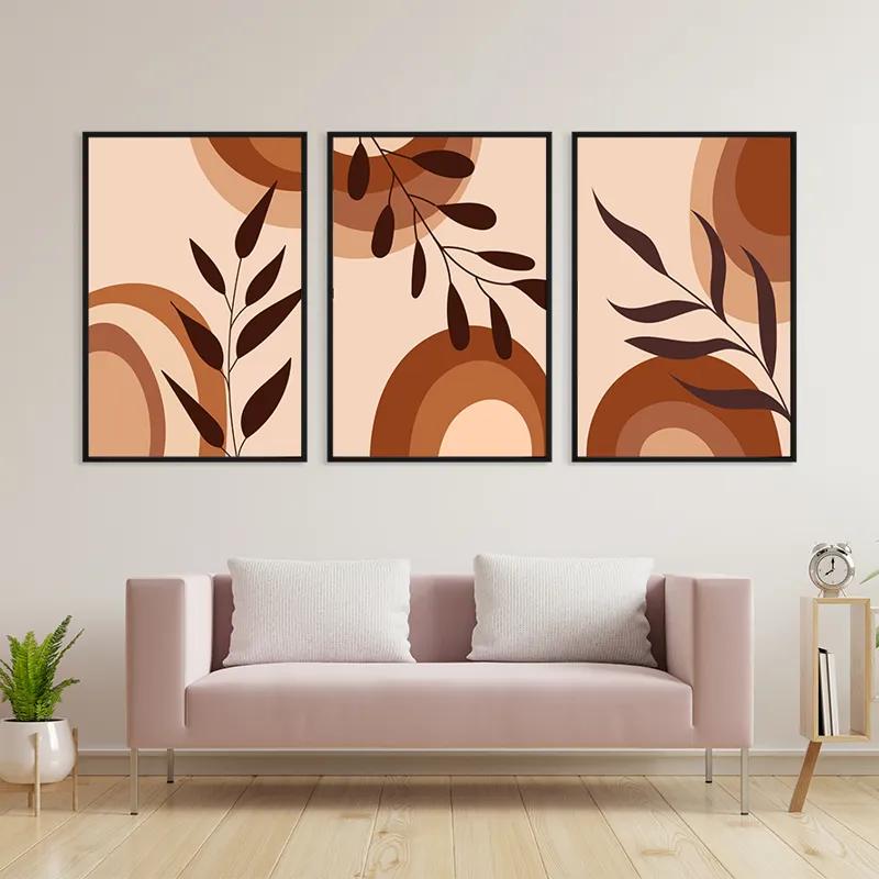 Tablou Multicanvas Brownbstract mockup 3