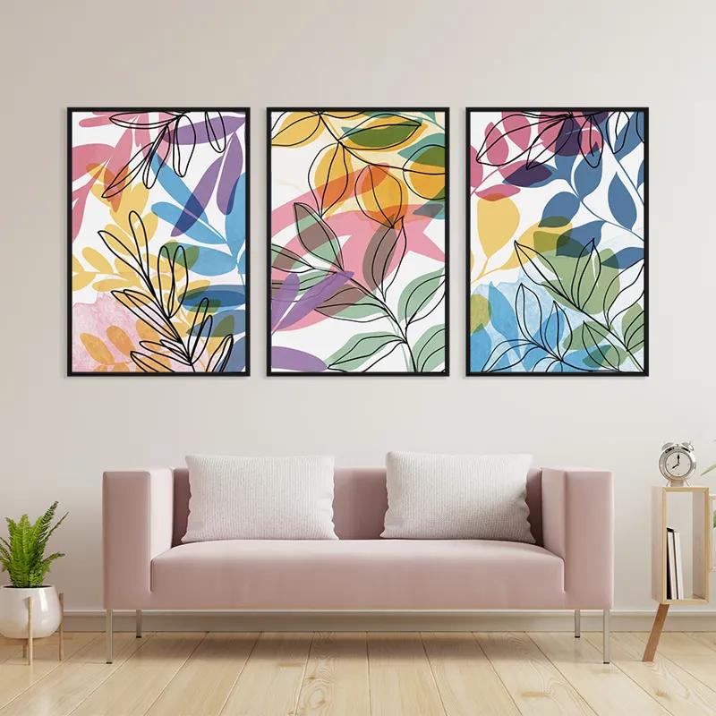 Tablou Multicanvas Colorful Leafs mockup 3