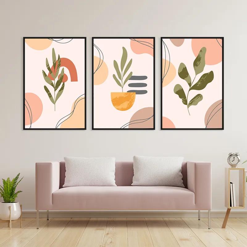 Tablou Multicanvas Cute Leaf mockup 3