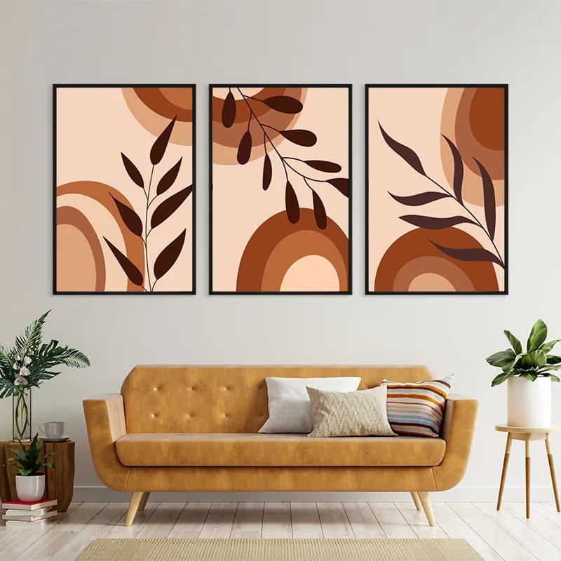 Tablou Multicanvas Brownbstract mockup 4