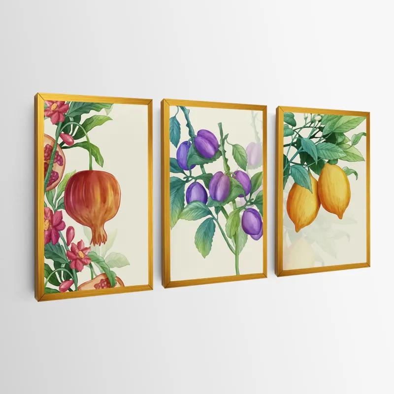 Tablou Multicanvas Watercolor Fruit Set mockup 0